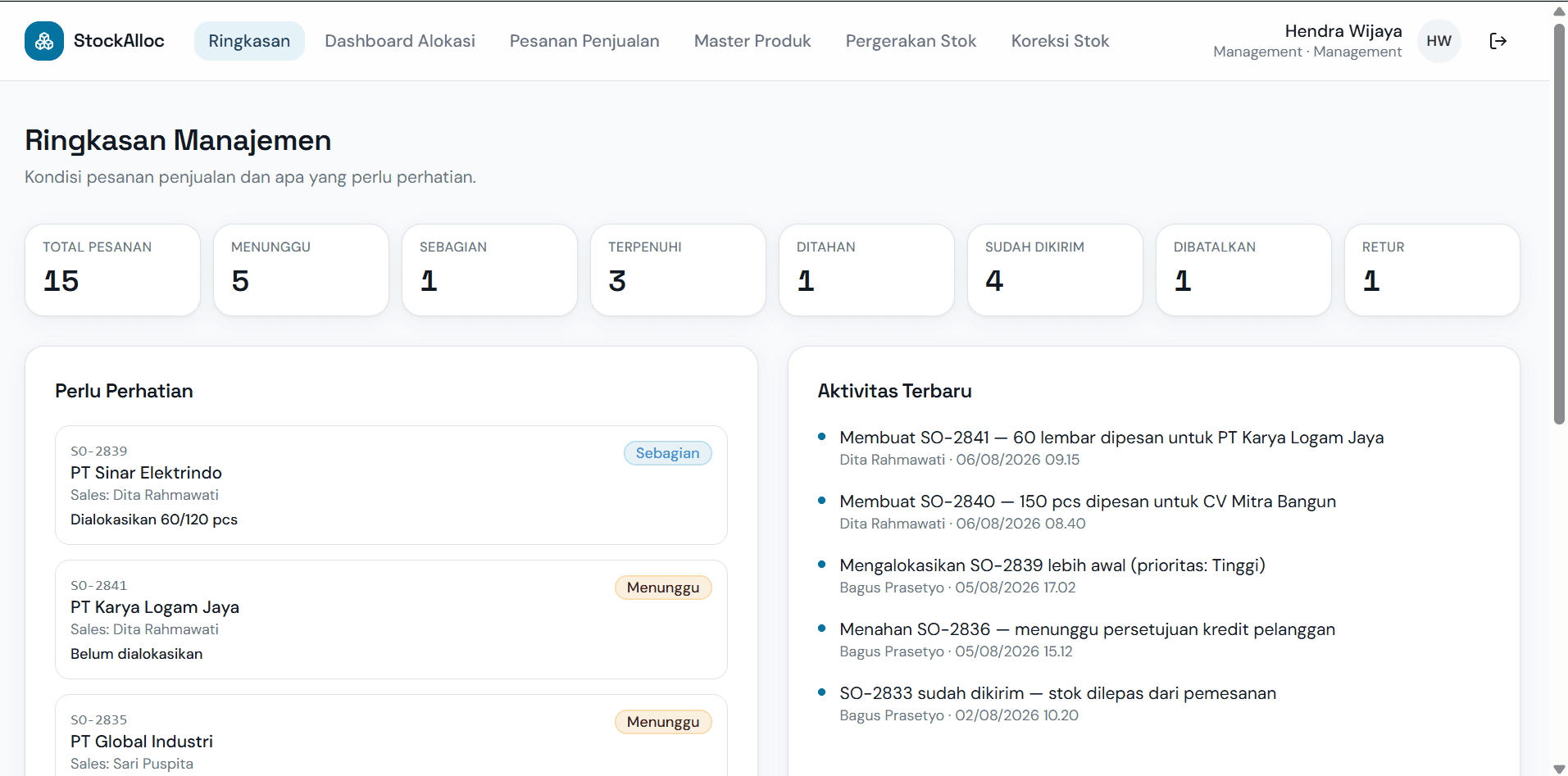 Management — Perlu Perhatian